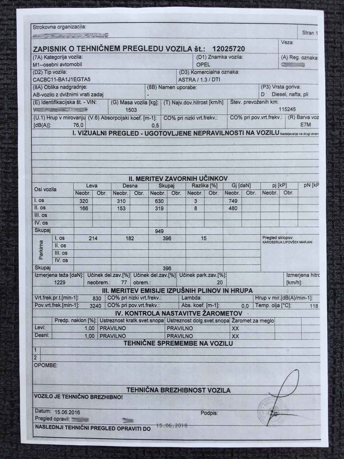 Tehnični pregled, kot osnova za registracijo avtomobila