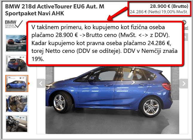 Primerjava nakupa z DDV in brez
